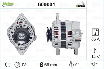 VALEO 600001 Alternator 12v 65a Daewoo Matız Spark 0,8 / 1,0 