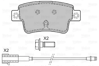 VALEO 601063 Arka Fren Balatası Punto Evo 1,4 16v / 1,4 Abarth / 1,6d Multıjet 10 / 09> 77365886