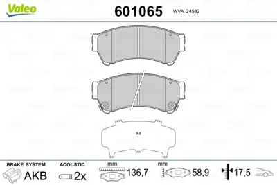 VALEO 601065 On Fren Balatası Mazda 6 07-> GSYD3328ZA