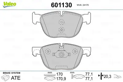 VALEO 601130 On Fren Balatası Bmw  X5 E70 E71  X6 F15 F85 F16 F86 34116857096