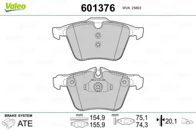 VALEO 601376 Fren Balatası On Jaguar Xj (X351) 12> F-Type (X152) 12>  T2R7247