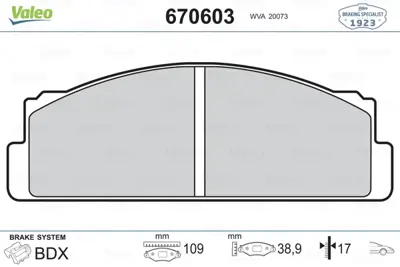 VALEO 670603 Fren Balatası Ön 4434816 SE127165005A