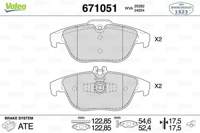 VALEO 671051 Arka Balata W204 07 11 C180 C200 C230-C230 C350-S204 07 11 C204 11 A207 C207 11 X204 08 12 A0074206120