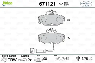 VALEO 671121 Arka Balata Escort Iv-Scorpıo-Granada-Sıerra D85GB2M008AG