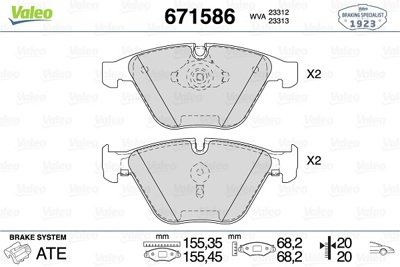 VALEO 671586 Fren Balatası On Bmw E60 E65 E90 E92 E93 E84 34116794915
