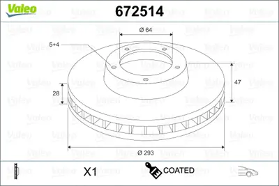 VALEO 672514 Fren Dıskı (Ön) (X1) Honda Cr-V Iıı (Re_) 2.0 İ-Vtec 4wd (Re5, Re2) ; Honda Cr-V Iıı (Re_) 2.2 İ-Ctd 45251T1EG01