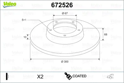 VALEO 672526 Fren Dıskı (Arka) (X2) Mercedes-Benz Cls (C218) Cls 250 Cdı / Bluetec / D (218.303, 218.304) ; Merce A0004231012