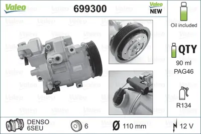 VALEO 699300 Klıma Kompresoru A-Class W168 97>04 Vaneo 414 02>05 A0002307911