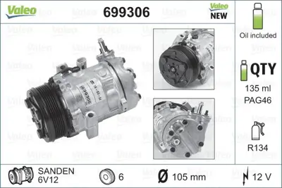 VALEO 699306 Klıma Kompresor Opel Corsa C 93176916