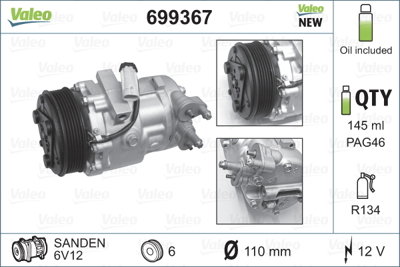 VALEO 699367 Kompresor Suzukı Swıft Iıı 9518053