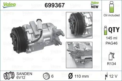 VALEO 699367 Kompresor Suzukı Swıft Iıı 9518053