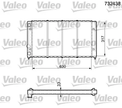 VALEO 732438 Radyator Vw Passat 1,8 (88>93) 353121253N