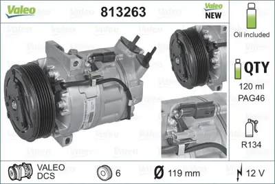 VALEO 813263 Klıma Kompresoru Megane Iıı Scenıc Iıı 2,0 09> (M4r) 926007817R