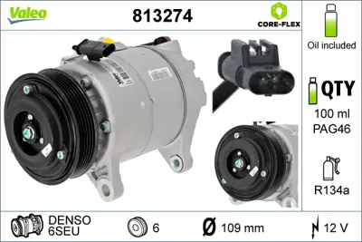 VALEO 813274 Klıma Kompresoru Bmw F10 F20 F22 G11 G12 F48 F25 F26 Mını F54 F55 F56 F57 F60 64529362491