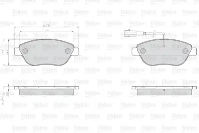 VALEO 872708 Disk Fren Balatası Lcv Ön Fıat Doblo Iı 2006 77362743 77364897