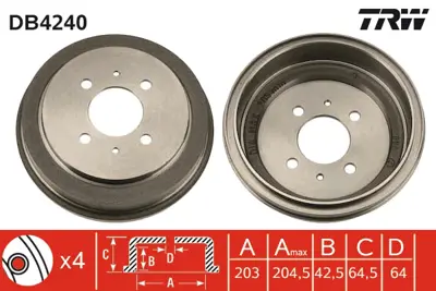 TRW DB4240 Arka Fren Kampanası Carısma Gs8666 Ile MB699291