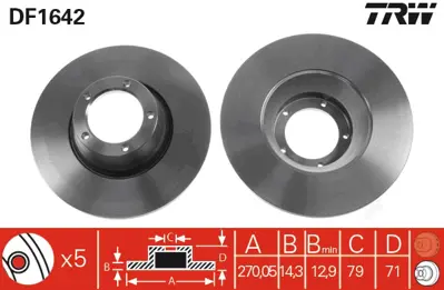 TRW DF1642 Ford:  Transıt Box (72e, 71e), Transıt Box (81e), Transıt Box (T_ _), Transıt Box (V_ _), Transıt Bu 86VX1125BA