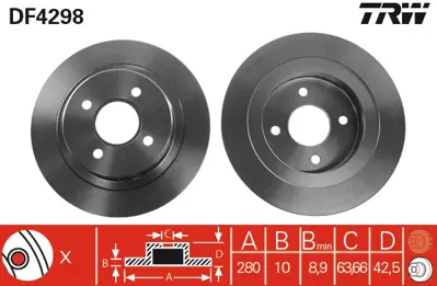 TRW DF4298 Fren Aynası Arka Focus Rs 02 04 1M502A315AA