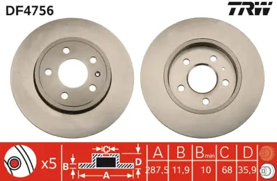 TRW DF4756 Arka Fren Aynası A4 Avant 2,0 Tfsı / 2,0 Tdı / 2,5 Tdı / 2,7 Tdı 3,0 Quattro,3,0 Tdı,3,2 Fsı 04> 8E0615601M