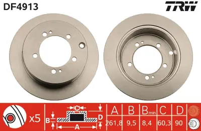 TRW DF4913 Fren Dıskı Arka Mıtsubıshı Pajero Pının 1999 2007 MR493489