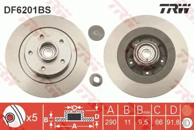 TRW DF6201BS Arka Fren Aynası Abs Sensor Halkası Ile Scenıc Iıı Grand Scenıc Jz0 / 1 2,0dcı 02 / 09 432020016R