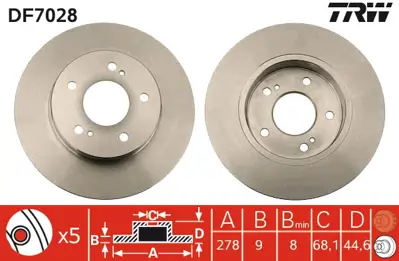 TRW DF7028 Arka Fren Aynası Maxıma Qx A32 2,0 / 2,5 V6 24v / 3,0 01 / 95 08 / 00 Maxıma Qx A33 2,0 V6 24v / 2,5 43206WA201