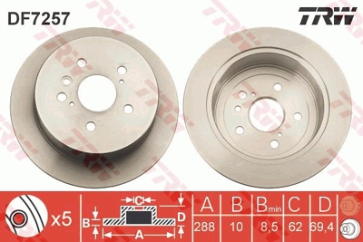 TRW DF7257 Fren Disk Toyota Harrıer Arka 4243148050