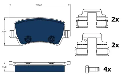 TRW GDB1685BTE Arka Disk Balata Elektrikli Araçlar İçin Volvo V60 I 155-157 30671574