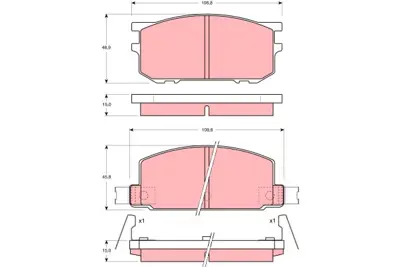TRW GDB210 Fren Balatası Subaru Leone 725191110