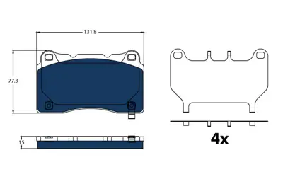 TRW GDB2198BTE Ön Disk Balata Elektrikli Araçlar İçin Tesla Model S 5yjs -Model X 5yjx 105506600B