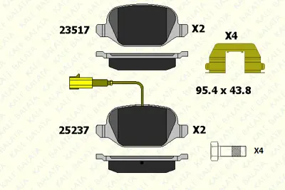KALE 23517 172 15 Arka Fren Balatası Lınea 1,6d Multıjet 09> 77365752 77365858