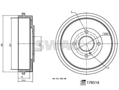 SWAG 33 10 4566 Fren Kampanası Ford Car Febı 178514 1949898
