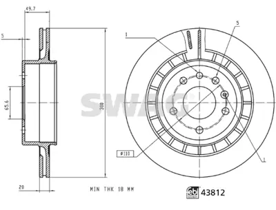 SWAG 57 94 3812 Fren Diski Saab Febı 43812 5232756