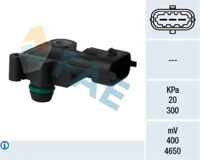 FAE 15129 Sensor Emme Borusu Basıncı Ford  Fıesta Vı (Cb1, Ccn): 1.0 Ecoboost B Max C Max Iı (Dxa / Cb7, Dxa / 31338107 9675379580 AG9Z9F479B C2G2675 LR022157 LR075167 U20218211