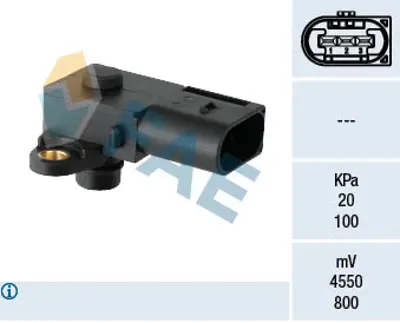 FAE 15204 Map Sensoru (3 Kutuplu) Bmw N46 N52 E87 E82 E90 E46 E60 E65 F01 E83 E84 E70 E53 Z4 13628657300