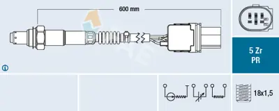 FAE 75063 Oksıjen Lambda Sensoru Karsan Jest Ducato Boxer Jumper Daıly Iv V 11> 1618AS 18213T79J80 5149027AA 5801478830 753912403 9682216680 A0095425618