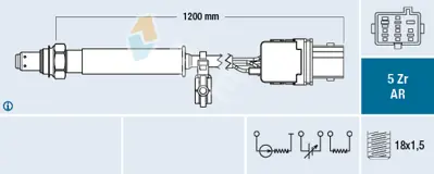 FAE 75144 Oksıjen Sensoru Volvo C70 I  (873) 2.0 T  00>05 C70 I Cabrio (873) 2.3 T5 00<05 S80 I (184) 2.0 T 98 1821382Z10 30637015