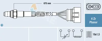 FAE 77302 Oksıjen Sensoru Lambda Sondası (4 Kutuplu 1700mm) Passat 00>12 A4 99>01 A6 98>05 A8 99>05 Superb 02> 