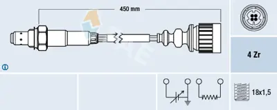 FAE 77367 Oksıjen Sensoru Bmw M20 M40 M42 M43 M50 E30 E36 E31 E32 90>98 1747579