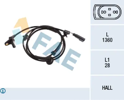 FAE 78216 On Abs Hız Sensoru  Sag/Sol Transıt V347-V348  Tt9  2.2 155ps 11>14 2.2 Tdcı 2.4 Tdcı 3.2 Tdcı 06>14 6C112B372AC