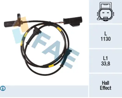 FAE 78269 On Abs Sensoru Sag  Volvo - S60 - 2.4 00-10, Volvo - S60 - 2.4 D 01-10, Volvo - V70 Iı (Sw) - 2.4 00 9467580