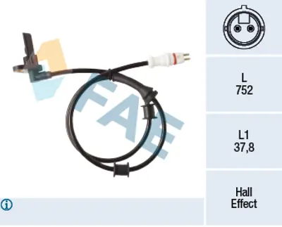FAE 78412 Abs Sensor Kablo Arka Sol Kangoo 8200212693