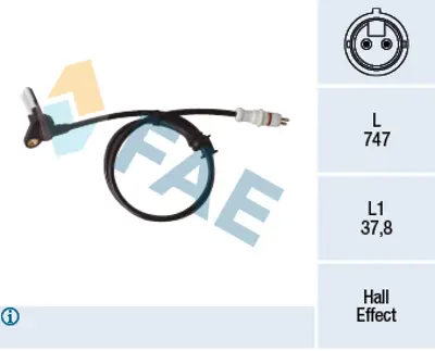 FAE 78413 Abs Sensor Kablo Arka Sag Kangoo 8200212696