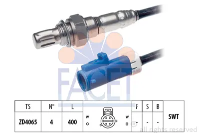 FACET 10.7607 Oksıjen Sensoru Ford Fıesta Vı (Cb1, Ccn) 08>fusıon (Ju_): 1.4 02>08 Ka (Rb_): 1.3 I Mazda 2 (Dy): 2S7A9G444BA
