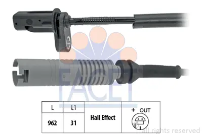FACET 21.0077 Abs Sensoru Arka Bmw E81 E87 E88 E90 E92 E93 6762466