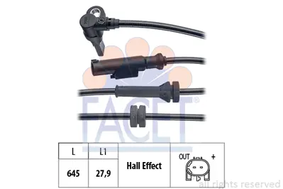 FACET 21.0086 Tekerlek Hız Sensoru 55700426 93189277