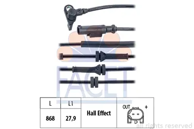 FACET 21.0165 Tekerlek Hız Sensoru 52070360