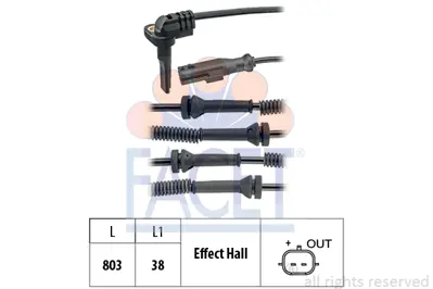 FACET 21.0219 Tekerlek Hız Sensoru 4791000Q0F 479108892R 6000618006 93868517