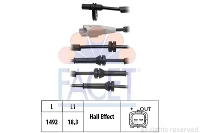 FACET 21.0229 Abs Sensoru Fıat Scudo Iı 1.6 D Multıjet 02/11-/ 1499938080 4545F0