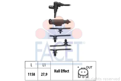 FACET 21.0255 Abs Sensoru Mercedes Vıto 115cdı  09/03/- A6395402317